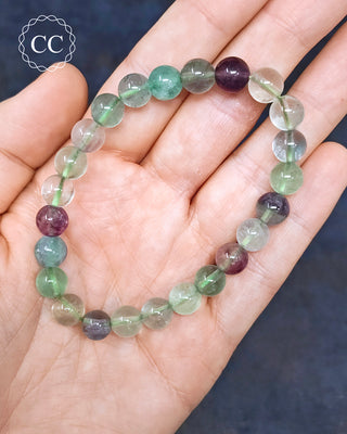 Fluorite 8mm Beaded Bracelet