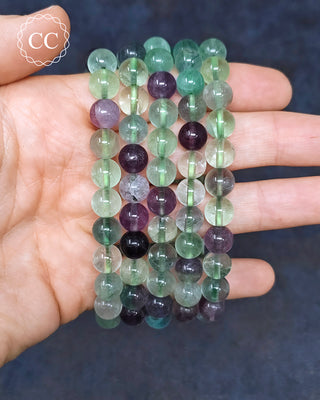 Fluorite 8mm Beaded Bracelet