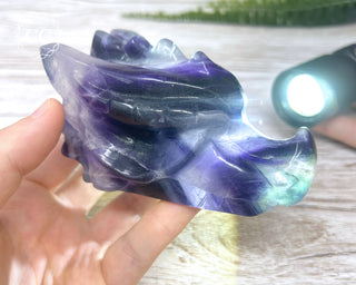 Rainbow Fluorite Dragon Skull #1