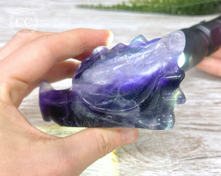 Rainbow Fluorite Dragon Skull #3