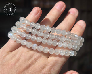 Rainbow Moonstone 6mm Beaded Bracelet