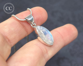 Rainbow Moonstone Silver Necklace #2