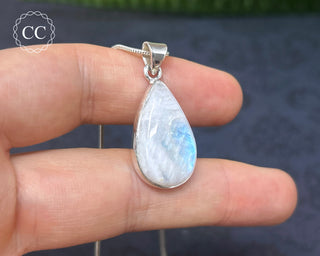 Rainbow Moonstone Silver Necklace #3