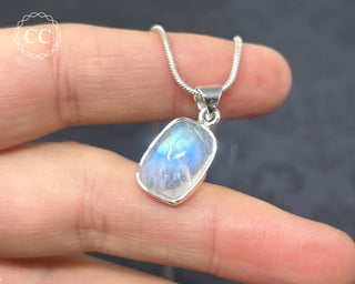 A Grade Rainbow Moonstone Silver Necklace #1