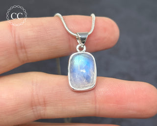 A Grade Rainbow Moonstone Silver Necklace #1