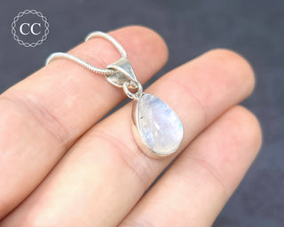 Rainbow Moonstone Silver Necklace #8