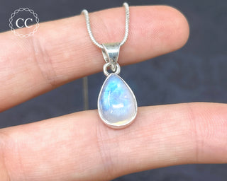 Rainbow Moonstone Silver Necklace #8