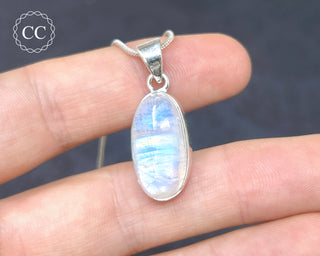 Rainbow Moonstone Silver Necklace #8