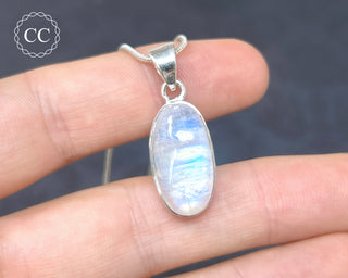 Rainbow Moonstone Silver Necklace #8