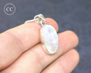 Rainbow Moonstone Silver Necklace #8