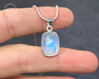 A Grade Rainbow Moonstone Silver Necklace #1