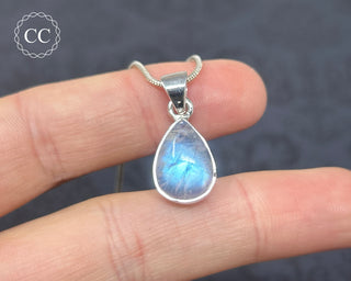 Rainbow Moonstone Silver Necklace #8