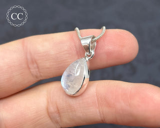 Rainbow Moonstone Silver Necklace #8