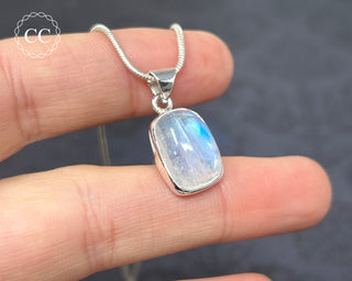 A Grade Rainbow Moonstone Silver Necklace #1