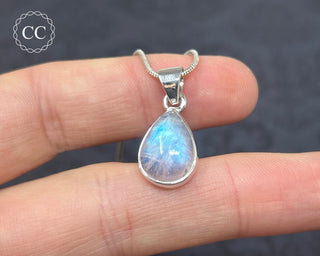 Rainbow Moonstone Silver Necklace #8