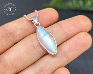 Rainbow Moonstone Silver Necklace #1