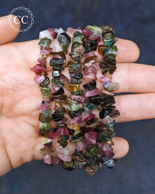 Rainbow Tourmaline Gemchip Bracelet