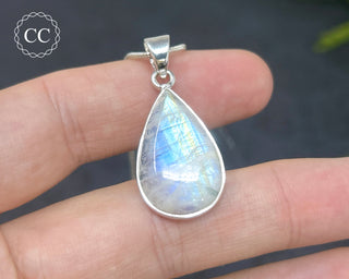 Rainbow Moonstone Silver Necklace #1