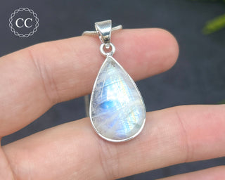 Rainbow Moonstone Silver Necklace #1