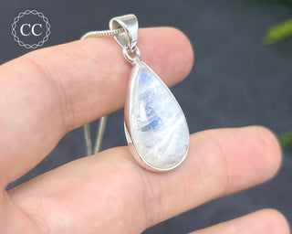 Rainbow Moonstone Silver Necklace #1