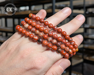 Red Jasper 6mm Beaded Bracelet