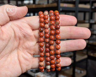 Red Jasper 6mm Beaded Bracelet