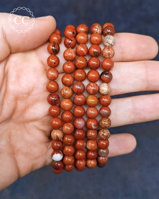 Red Jasper 6mm Beaded Bracelet