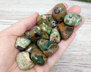 Rhyolite Tumbled Crystals in hand