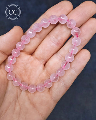 Rose Quartz 8mm Beaded Bracelet