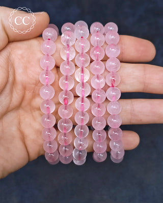 Rose Quartz 8mm Beaded Bracelet