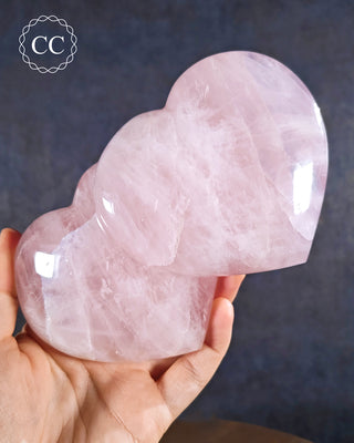 Rose Quartz Double Heart #1