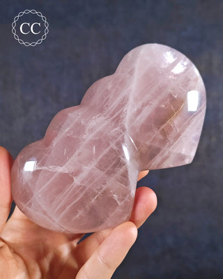 Rose Quartz Double Heart #2