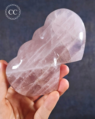 Rose Quartz Double Heart #2