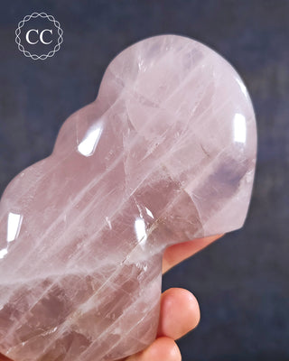 Rose Quartz Double Heart #2