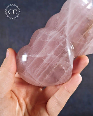 Rose Quartz Double Heart #2