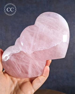 Rose Quartz Double Heart #1