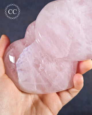 Rose Quartz Double Heart #1