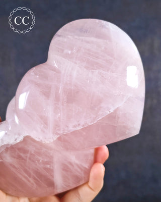 Rose Quartz Double Heart #1