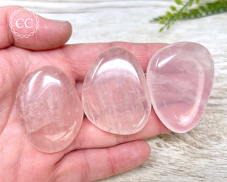 Rose Quartz Flat Palm Stone