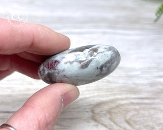 Rubellite & Cleavelandite Chunky Palm Stone #2