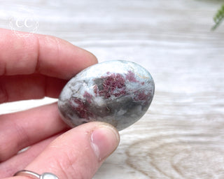 Rubellite & Cleavelandite Chunky Palm Stone #2