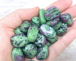 Ruby in Zoisite Tumbled Crystal