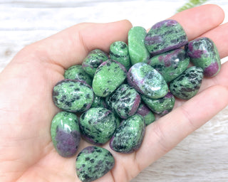 Ruby in Zoisite Tumbled Crystal