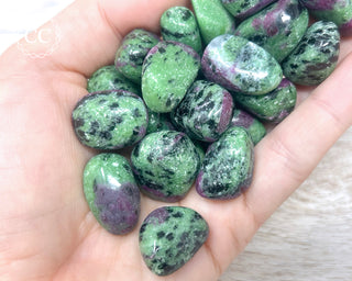 Ruby in Zoisite Tumbled Crystal
