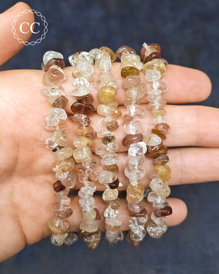 Rutilated Quartz Gemchip Bracelets on hand