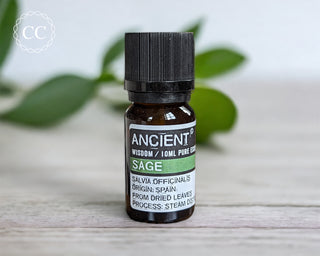 Sage Essential Oil on a table
