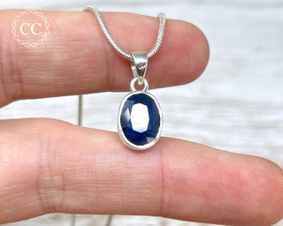 Blue Sapphire Silver Necklace #4