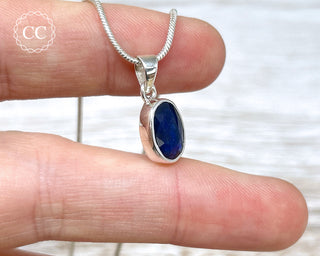 Blue Sapphire Silver Necklace #4