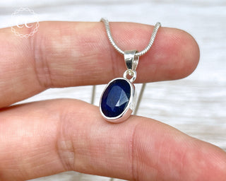 Blue Sapphire Silver Necklace #4