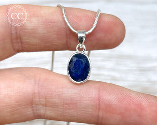 Blue Sapphire Silver Necklace #4